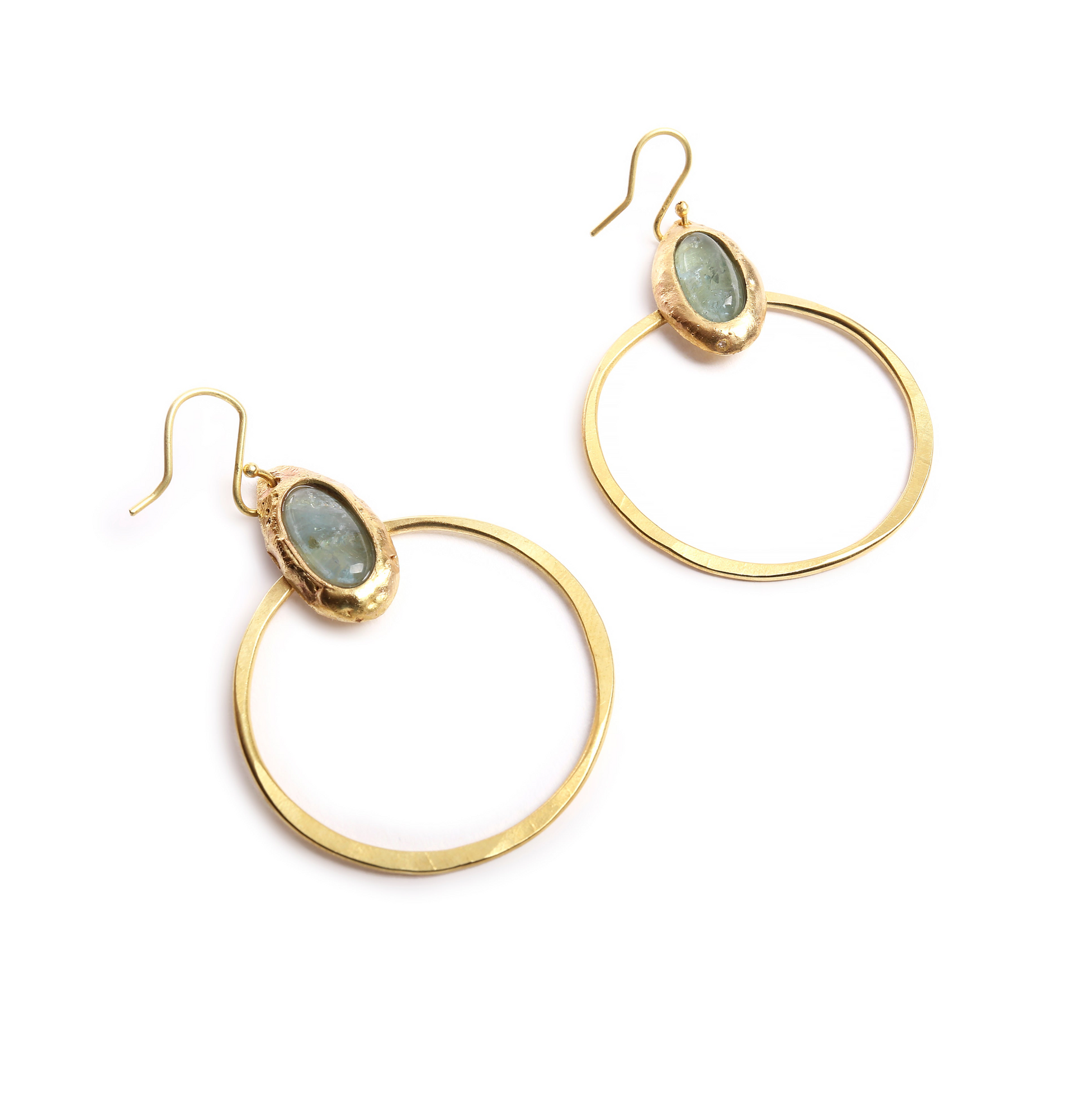 Hoop Earring with Aquamarine