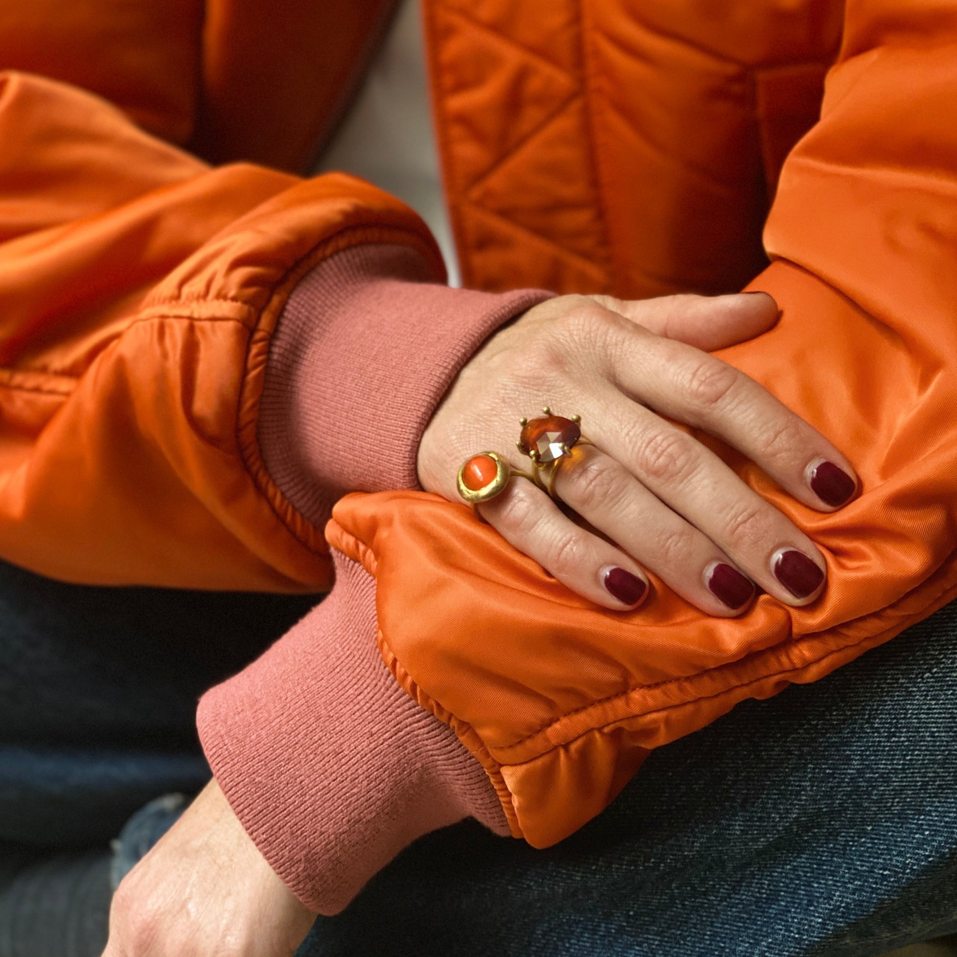 Anillo Garras Hessonite