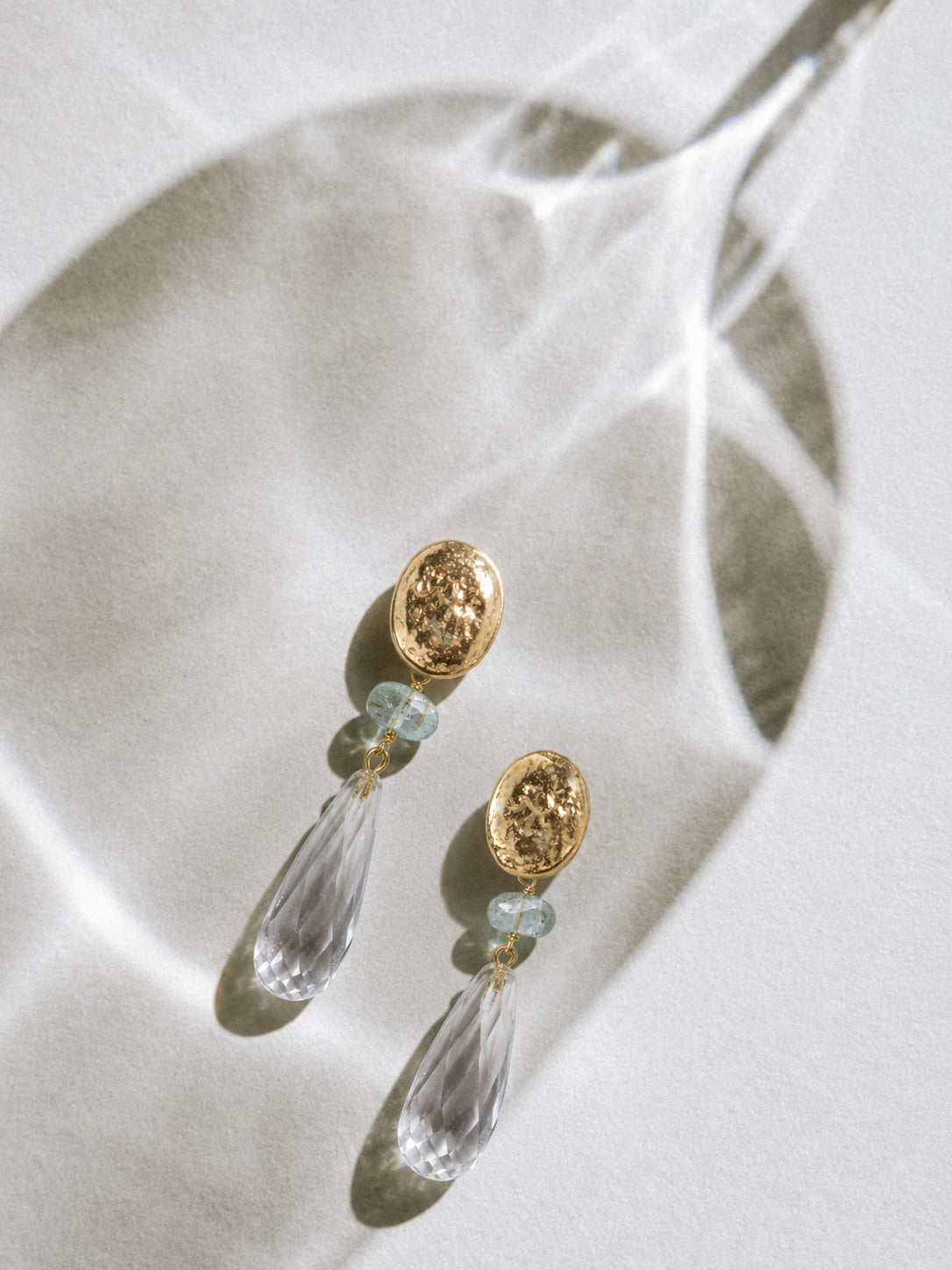 Pepa earrings with aquamarine and crystal