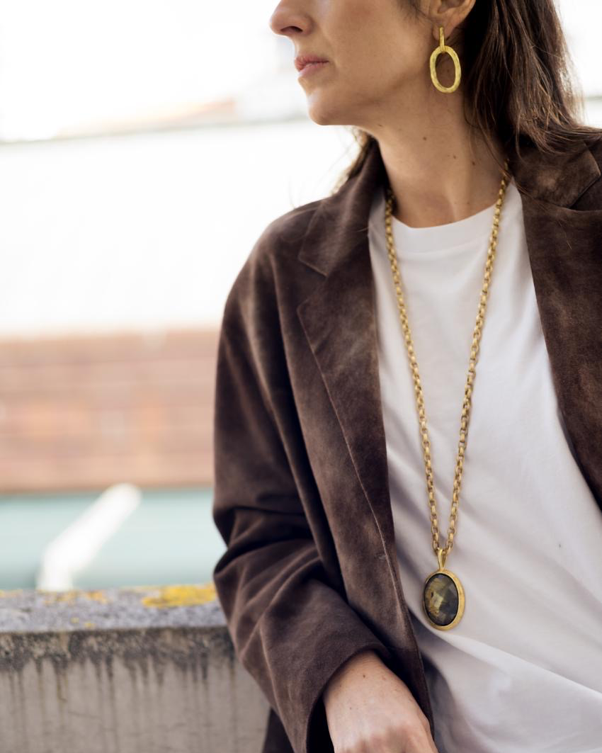Hammered Oval Earrings