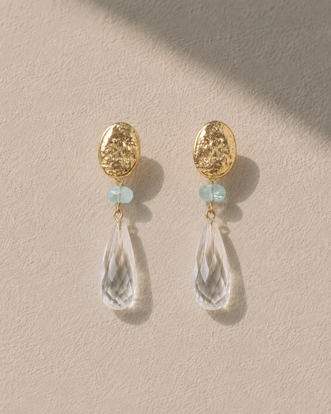 Pepa earrings with aquamarine and crystal