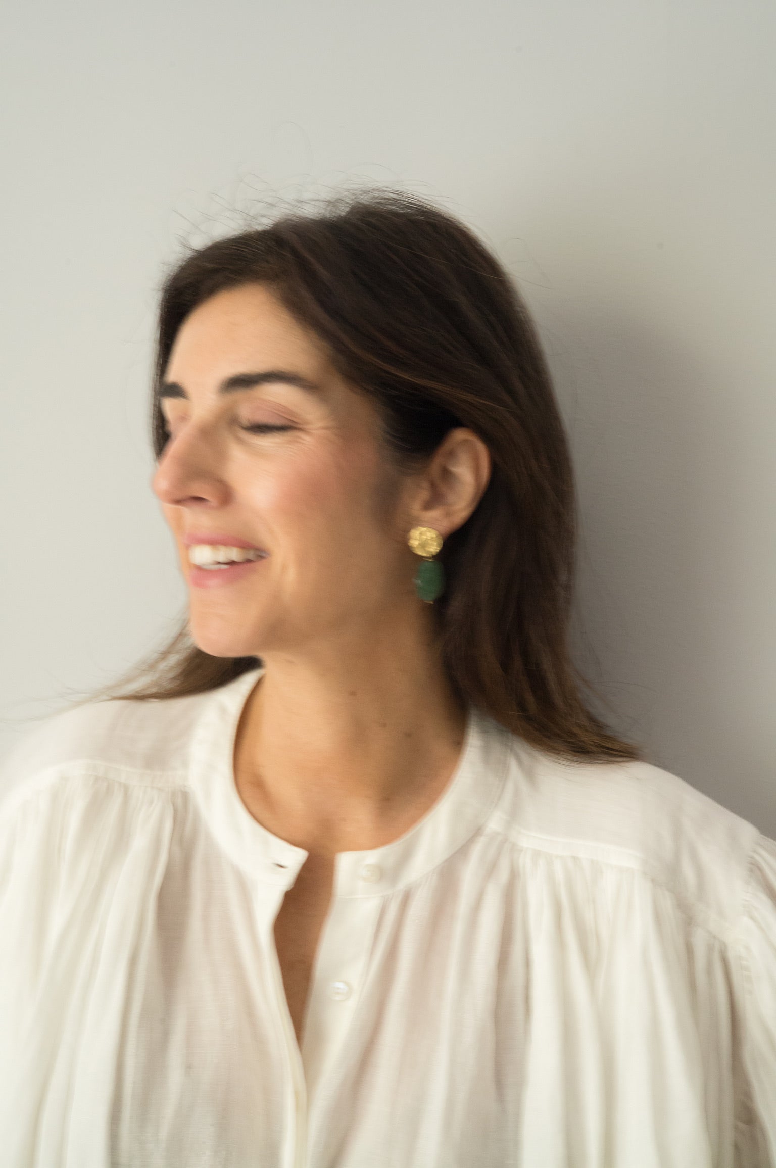 Pendientes Moneda con Cuarzo Verde