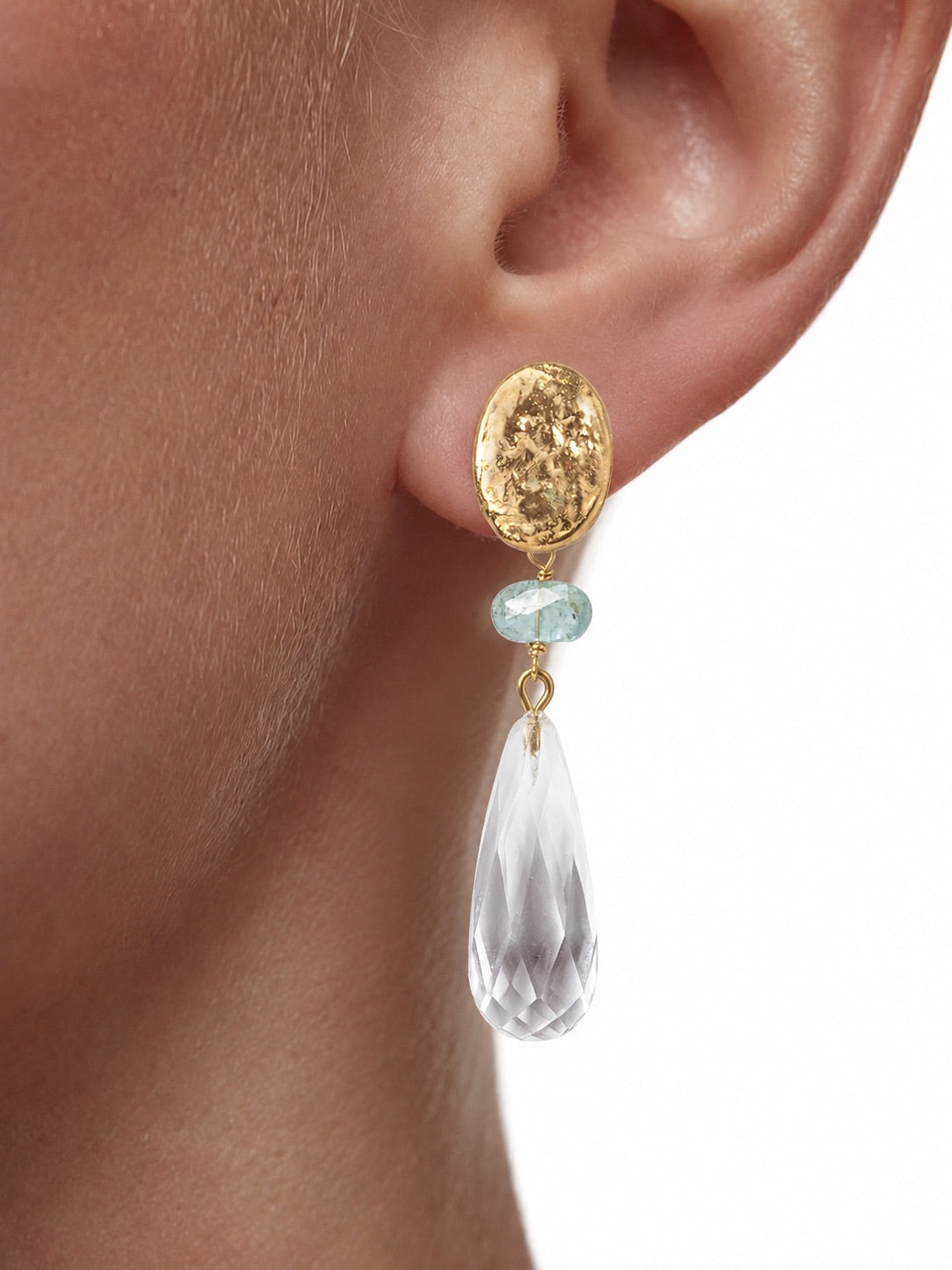Pepa earrings with aquamarine and crystal