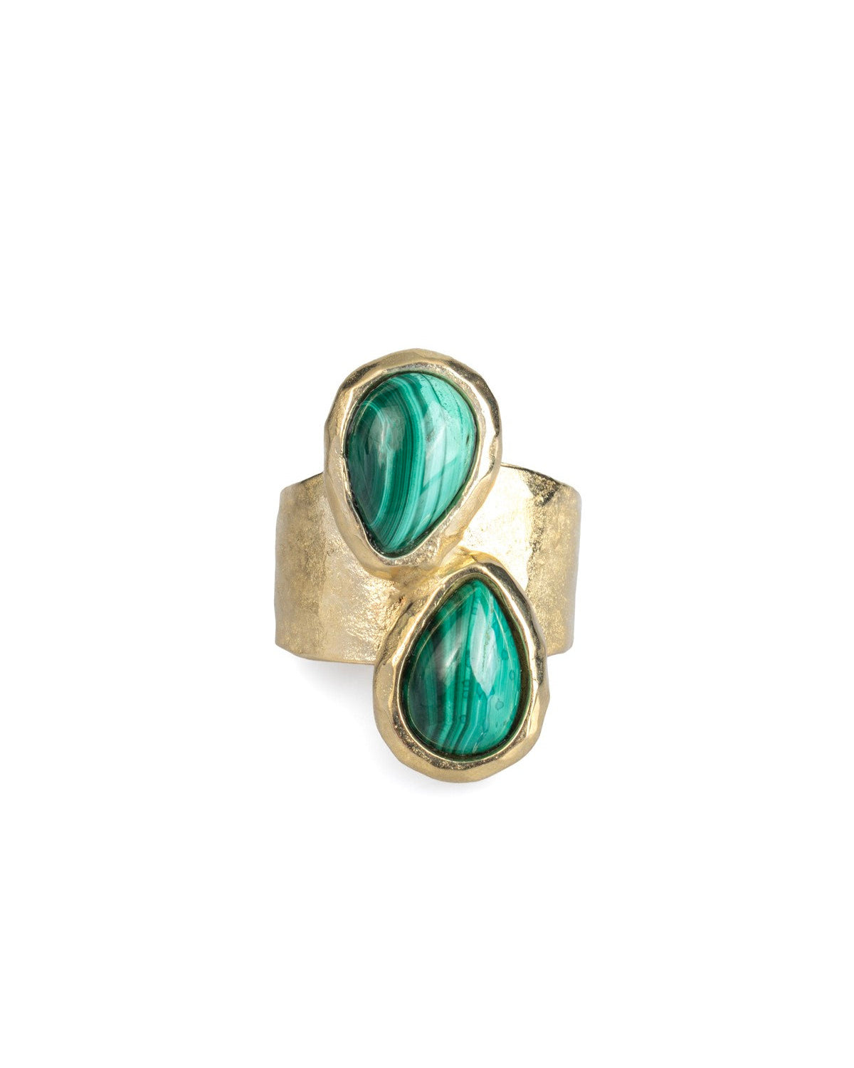 Two Drops Malachite Ring