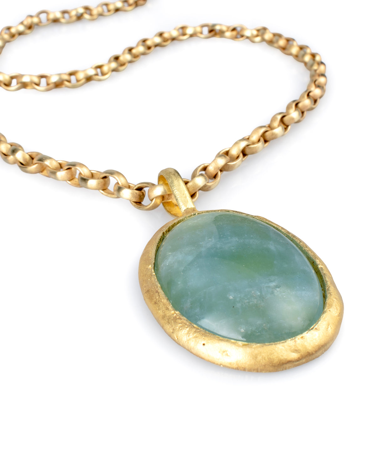 Necklace with Aquamarine Medallion