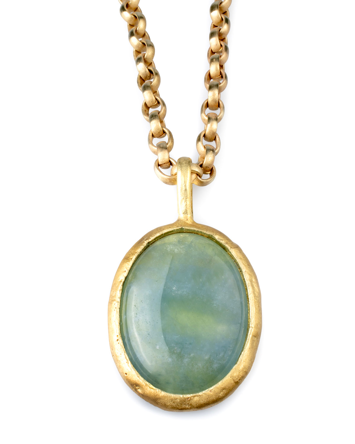 Necklace with Aquamarine Medallion