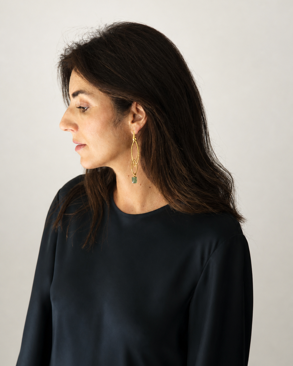 Estela Earrings with Green Quartz
