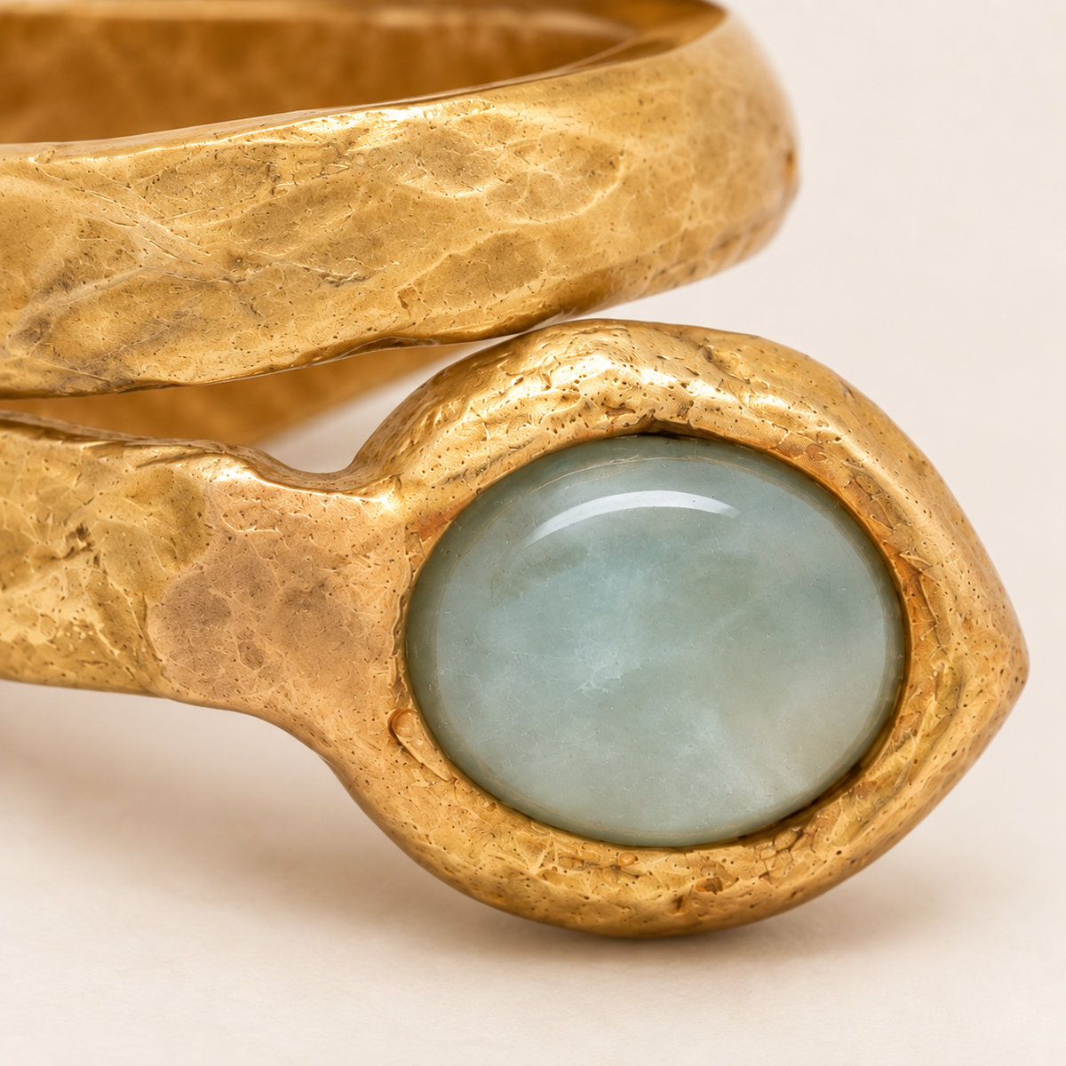 Aquamarine Snake Ring 