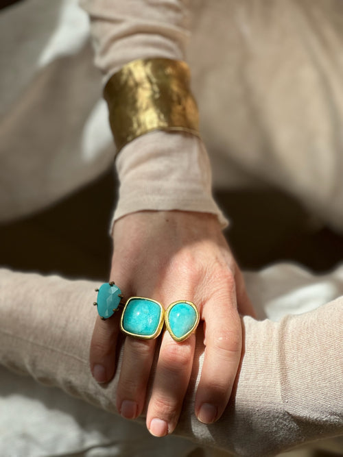 Amazonite Drop Ring