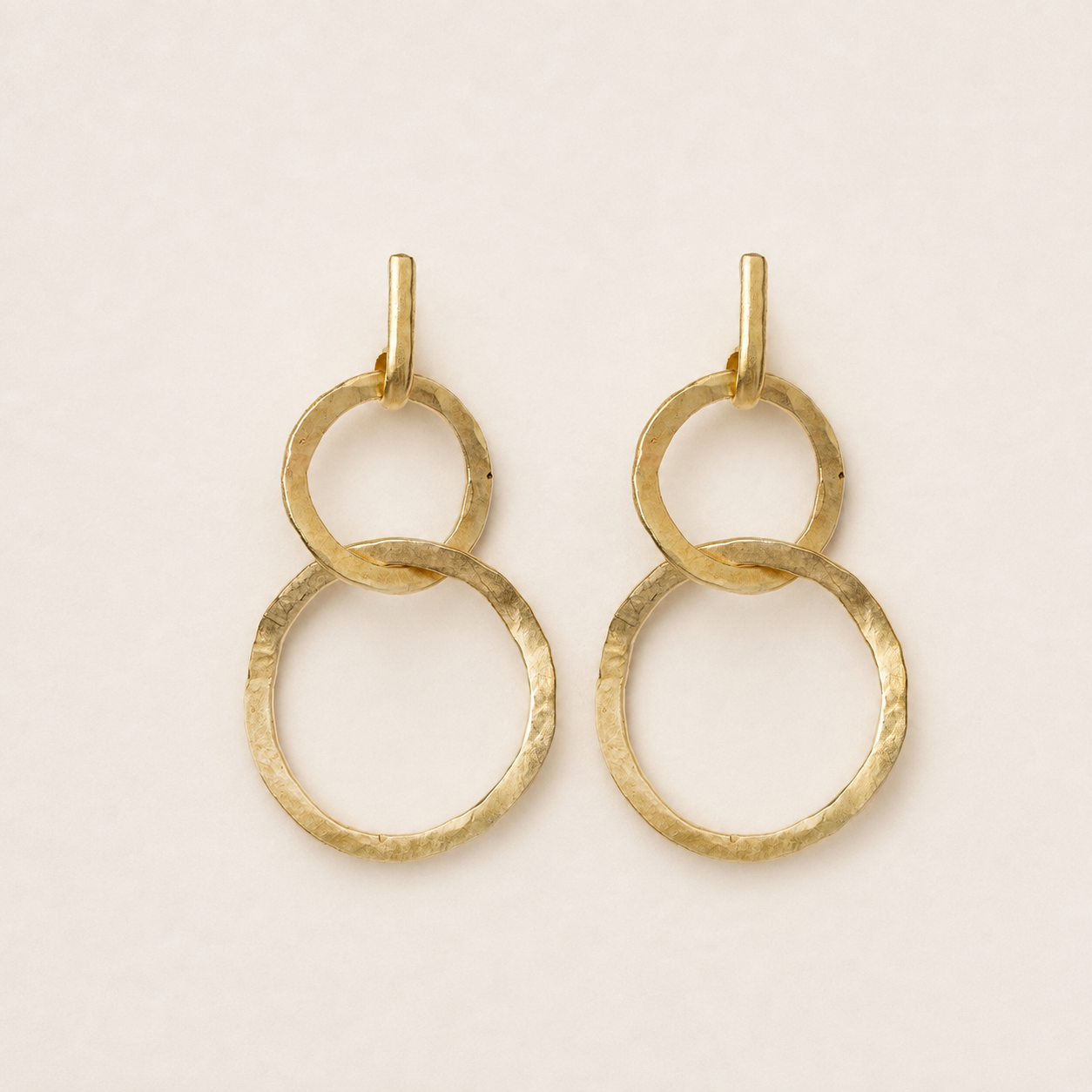 Hammered Wavy Hoops Earrings