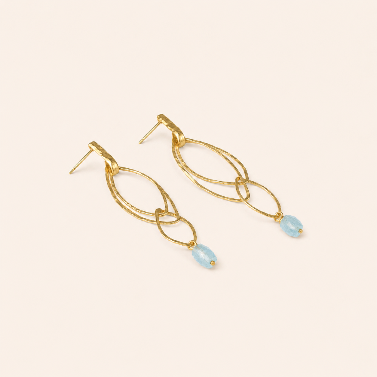 Estela Earrings with Aquamarine