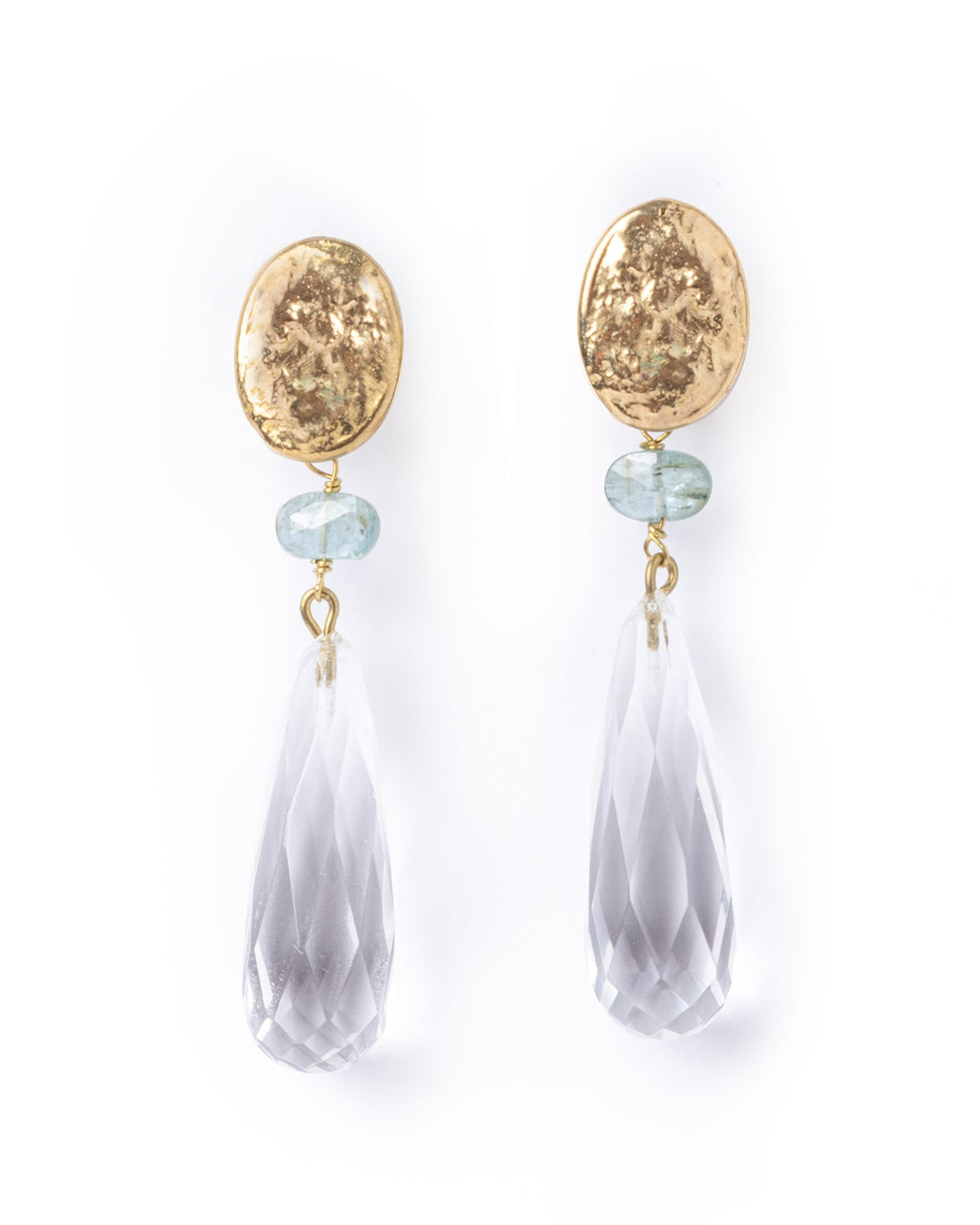Pepa earrings with aquamarine and crystal