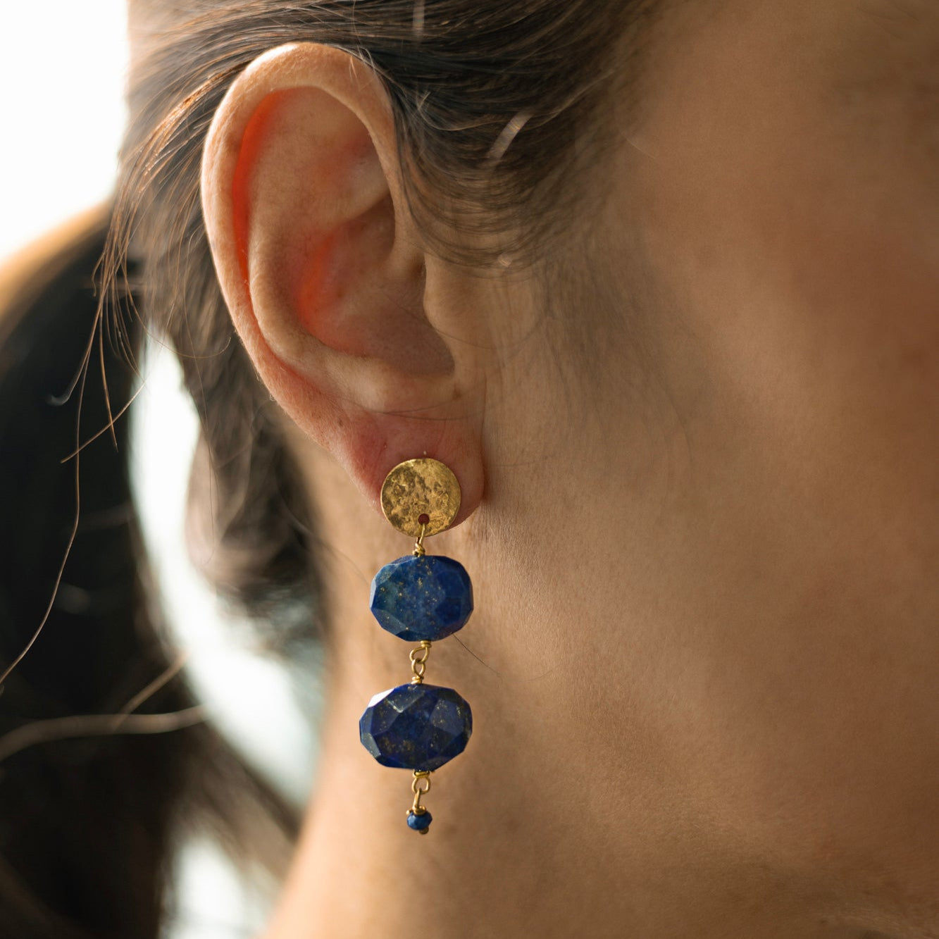PENDIENTES MONEDA Y LAPISLÁZULI