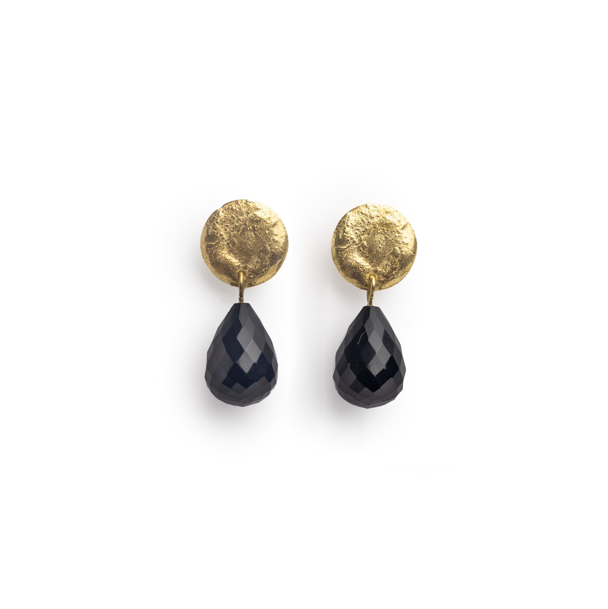 Coin earrings with Onyx
