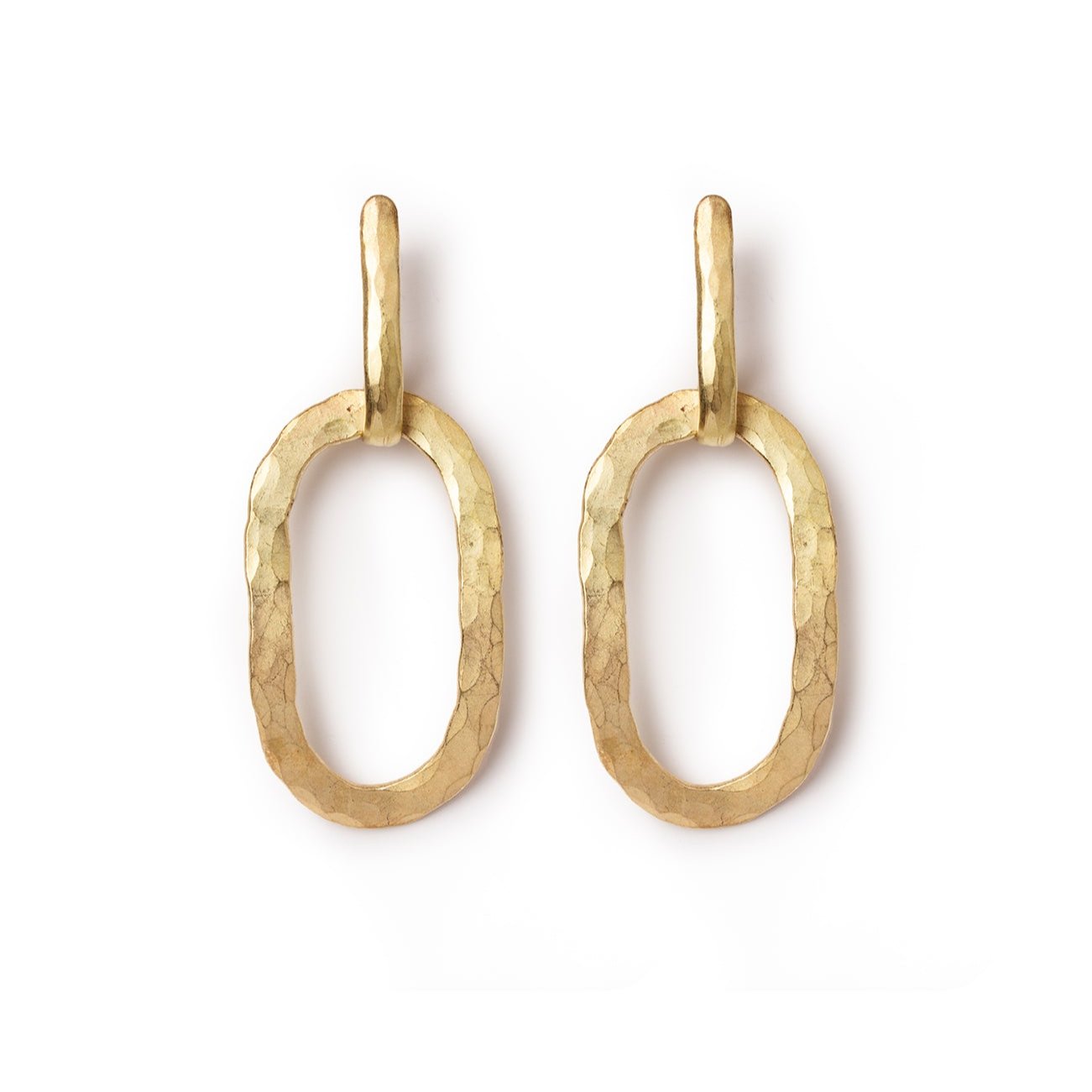 Hammered Oval Earrings