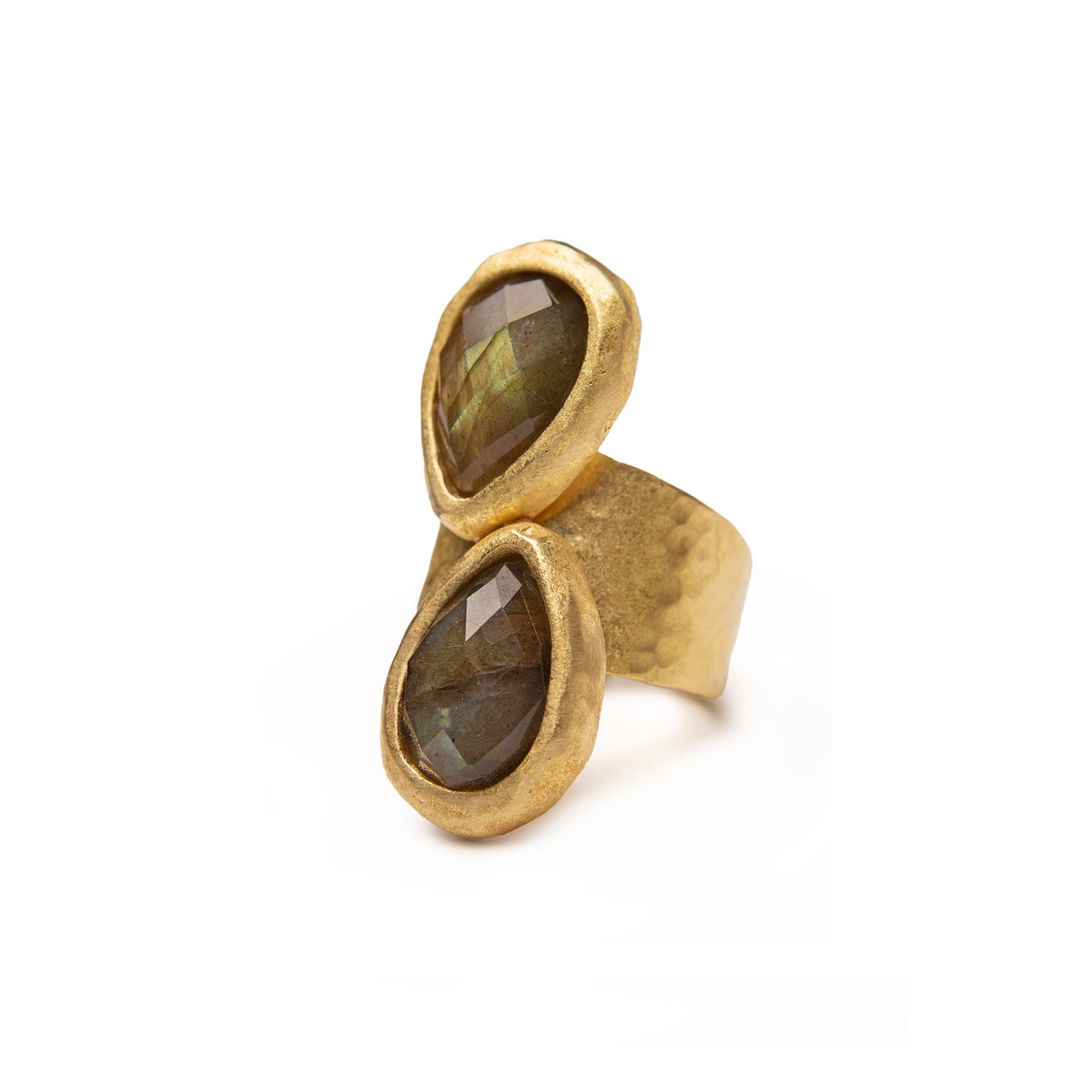 Anillo Dos gotas Labradorita