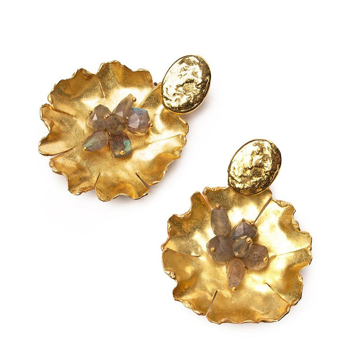Pendientes Flor y Labradoritas