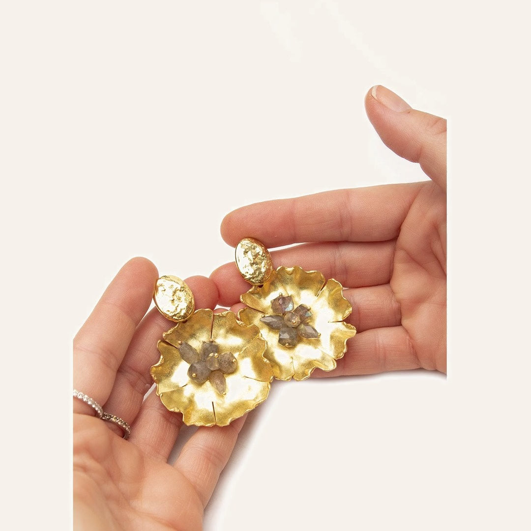 Pendientes Flor y Labradoritas