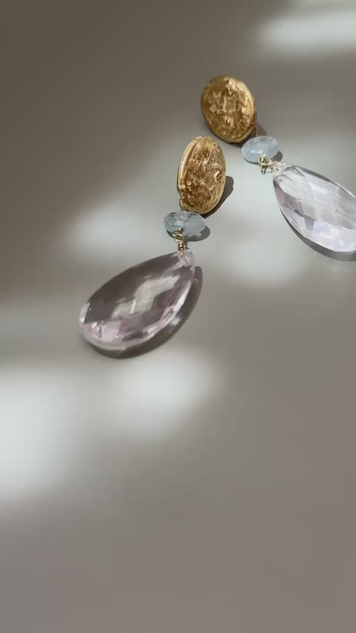 Pepa earrings with aquamarine and crystal