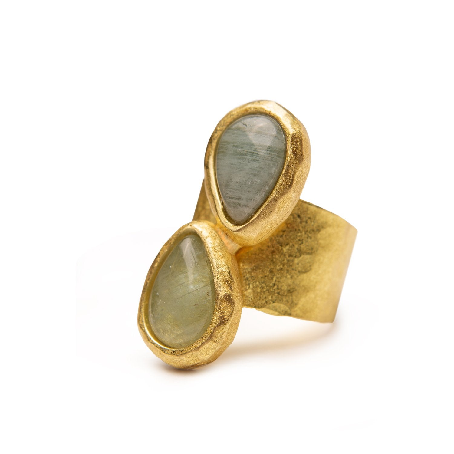 Anillo Dos gotas Aguamarina