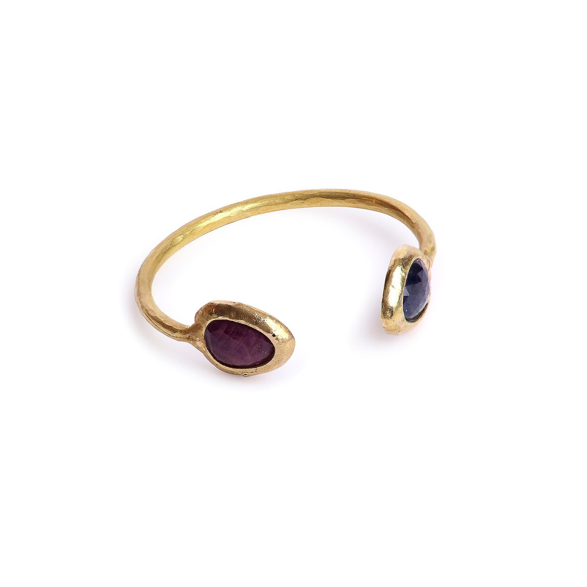 Pulsera aro con Rubí y Zafiro facetados